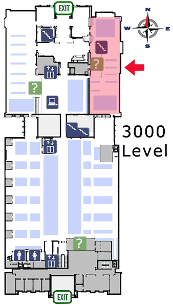 BTC is in the North East corner of the building