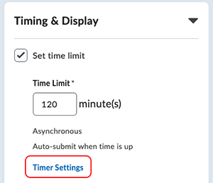 Timer Settings