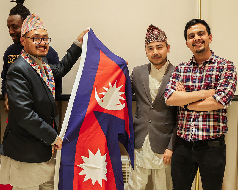 International studies with flag