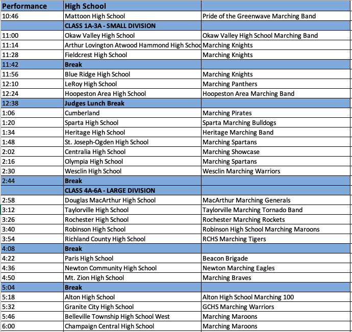 Schedule