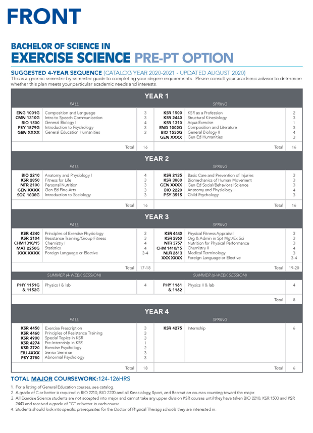 4-year study plan example