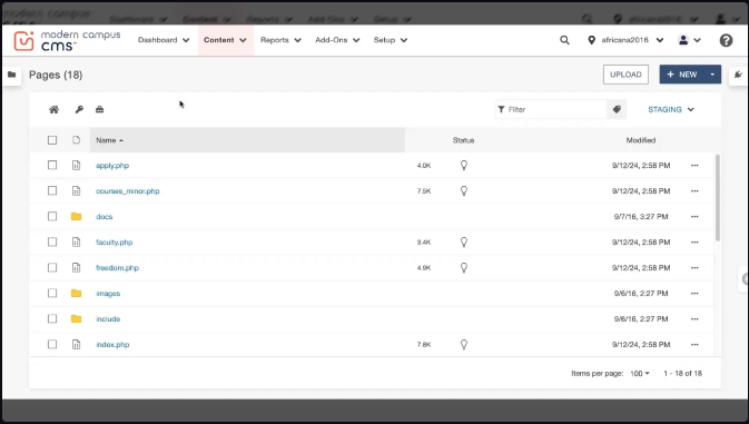 Thumnail of content management system files