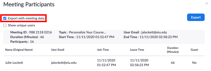 export with meeting data image